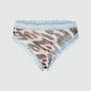 DesireSculpt Panties diarias simples de triangulo para mujer con estampado de leopardo y encaje