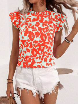 Camisa de moda sencilla y diaria para mujer con diseno estampado al azar