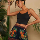 TRVLCHIC Pantalones anchos de cintura alta estampados completos para mujer (ideal para vacaciones)