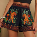 TRVLCHIC Pantalones anchos de cintura alta estampados completos para mujer (ideal para vacaciones)