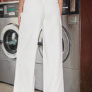 Forever 21 Nuevos jeans blancos casuales de tiro bajo y pierna ancha