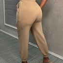 Slayr Pantalones casuales y diarios de mujer con bolsillo y punos elasticos