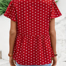 EMERY ROSE Camiseta de linea A holgada con diseno de lunares y cuello redondo para mujer con estilo
