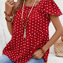 EMERY ROSE Camiseta de linea A holgada con diseno de lunares y cuello redondo para mujer con estilo