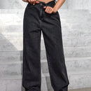 EZwear Jeans casuales y comodos de pierna recta con bolsillos para mujeres con ajuste holgado, para uso diario y laboral