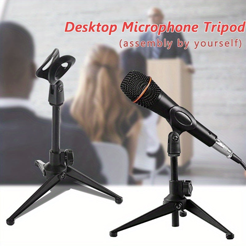1 pieza de soporte de micrófono ajustable con conector XLR - Soporte de escritorio plegable y portátil, material ABS resistente para oficina, estudio de grabación, podcasting y transmisión en vivo, micrófono para grabación, equipo de estudio, diseño eleg