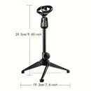 1 pieza de soporte de micrófono ajustable con conector XLR - Soporte de escritorio plegable y portátil, material ABS resistente para oficina, estudio de grabación, podcasting y transmisión en vivo, micrófono para grabación, equipo de estudio, diseño eleg