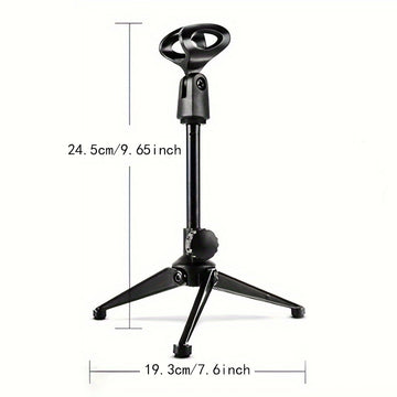 1 pieza de soporte de micrófono ajustable con conector XLR - Soporte de escritorio plegable y portátil, material ABS resistente para oficina, estudio de grabación, podcasting y transmisión en vivo, micrófono para grabación, equipo de estudio, diseño eleg