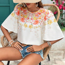 Blusa romantica de verano para mujer con mangas grandes con volantes