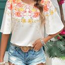 Blusa romantica de verano para mujer con mangas grandes con volantes