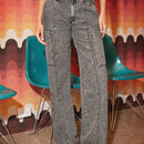 Forever 21 Jeans acampanados de trabajo lavados en negro desgastado con cintura baja para mujer