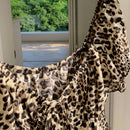 Comfortcana Camisa corta de manga abullonada con estampado de leopardo y moda de verano para mujer
