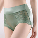 4 piezas/paquete de bragas sexys de triangulo de encaje y saten para mujeres con cintura alta y control abdominal, seccion delgada