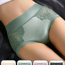 4 piezas/paquete de bragas sexys de triangulo de encaje y saten para mujeres con cintura alta y control abdominal, seccion delgada