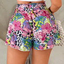 SXY Pantalones cortos casuales para mujer con diseno de impresion en todo el pantalon