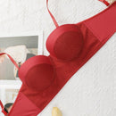 NEW Conjunto de lenceria de punto con parches de lentejuelas estilo europeo y americano con copas no removibles, Bragas sexys de triangulo de cintura baja comodas