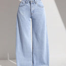 Essnce Jeans casuales de pierna ancha, lavados