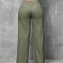 SXY Jeans casuales de pierna recta y cintura atada para mujeres con ajuste holgado y detalles desgastados