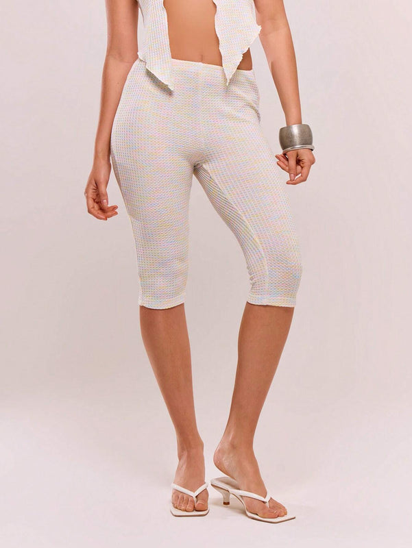 MUSERA Leggings cortos de tejido texturizado