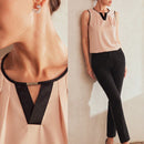 MOTF Classy Blusa sin mangas con detalle de orificio en el cuello, ribete de contraste y pliegues plegados