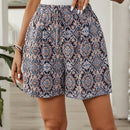 EMERY ROSE Shorts de verano casuales para mujer con estampado geometrico