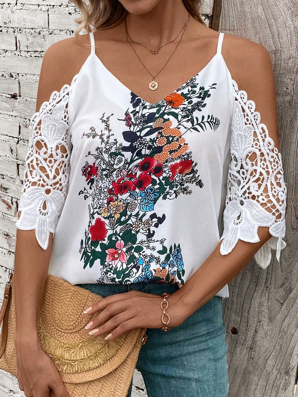 NEW EMERY ROSE Camisa diaria sencilla para mujer con estampado floral