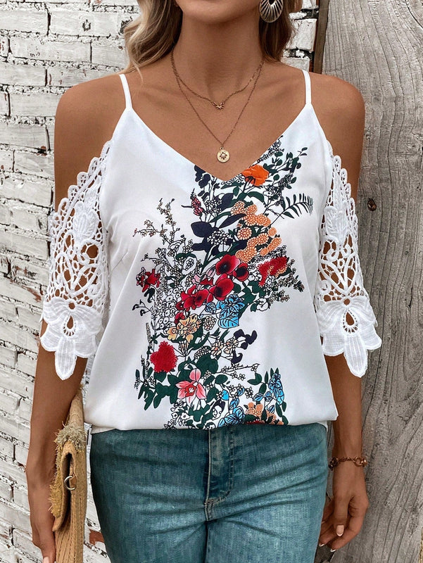 NEW EMERY ROSE Camisa diaria sencilla para mujer con estampado floral