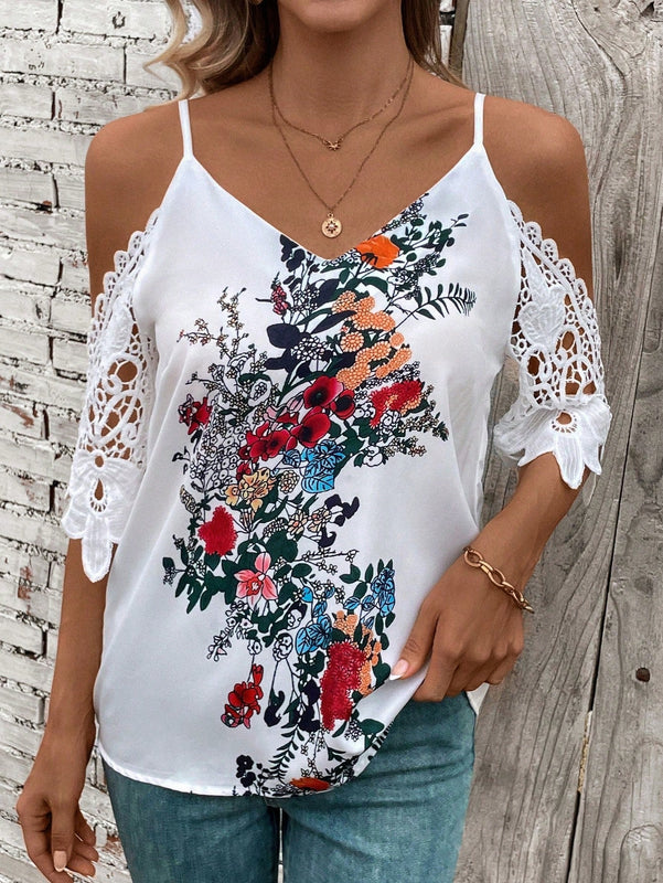 NEW EMERY ROSE Camisa diaria sencilla para mujer con estampado floral