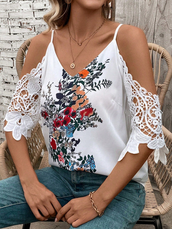NEW EMERY ROSE Camisa diaria sencilla para mujer con estampado floral