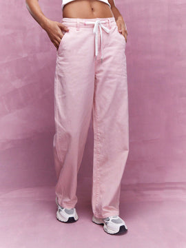 MISSGUIDED Jeans de cintura alta de pierna ancha con cinturon de nudo