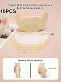 10piezas Cinta adhesiva para levantar pechos desechable Invisible Brasier Sin costuras  Tapas de pezones transpirables No tejido Pegatina de soporte de aumento de busto para mujeres
