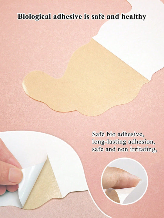 10piezas Cinta adhesiva para levantar pechos desechable Invisible Brasier Sin costuras  Tapas de pezones transpirables No tejido Pegatina de soporte de aumento de busto para mujeres