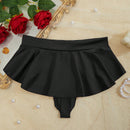Estilo europeo y americano, Tangas de bikini ajustadas con volantes negros, lenceria para mujeres