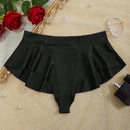 Estilo europeo y americano, Tangas de bikini ajustadas con volantes negros, lenceria para mujeres