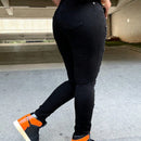 Pantalones ajustados elasticos con corte informal para mujer con bolsillos