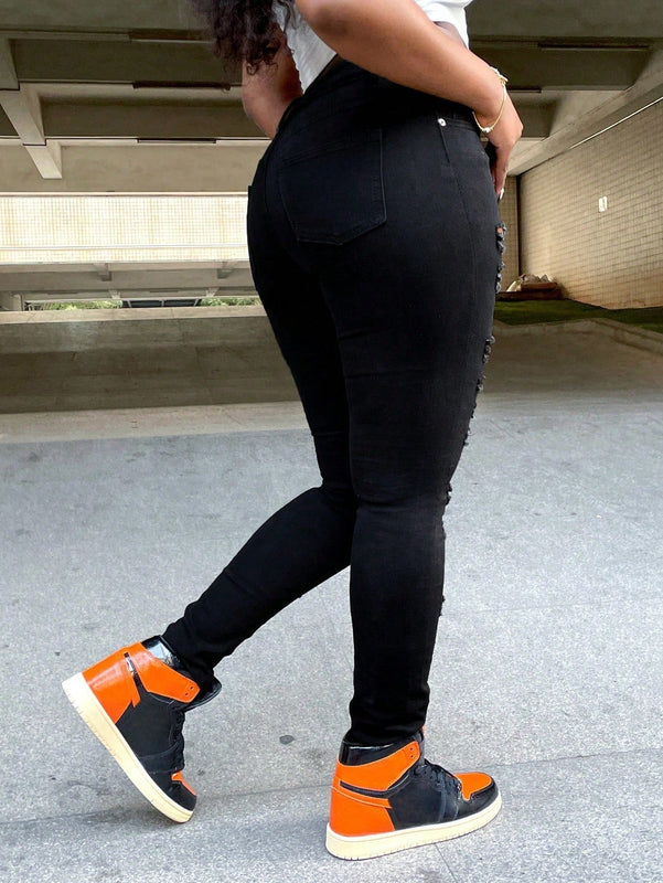Pantalones ajustados elasticos con corte informal para mujer con bolsillos