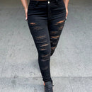 Pantalones ajustados elasticos con corte informal para mujer con bolsillos