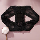 4/piezas tanga sexy para mujer, con diseno de flores pequenas calado y tirantes cruzados de encaje, ropa interior sexy