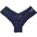 4/piezas tanga sexy para mujer, con diseno de flores pequenas calado y tirantes cruzados de encaje, ropa interior sexy
