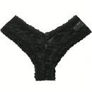 4/piezas tanga sexy para mujer, con diseno de flores pequenas calado y tirantes cruzados de encaje, ropa interior sexy
