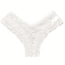 4/piezas tanga sexy para mujer, con diseno de flores pequenas calado y tirantes cruzados de encaje, ropa interior sexy