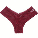 4/piezas tanga sexy para mujer, con diseno de flores pequenas calado y tirantes cruzados de encaje, ropa interior sexy