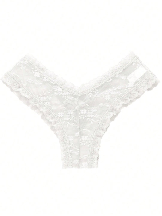 4/piezas tanga sexy para mujer, con diseno de flores pequenas calado y tirantes cruzados de encaje, ropa interior sexy