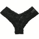 4/piezas tanga sexy para mujer, con diseno de flores pequenas calado y tirantes cruzados de encaje, ropa interior sexy