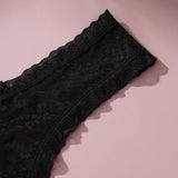 4/piezas tanga sexy para mujer, con diseno de flores pequenas calado y tirantes cruzados de encaje, ropa interior sexy