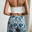 VCAY Falda pantalon de moda de verano para mujer con estampado floral