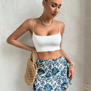 VCAY Falda pantalon de moda de verano para mujer con estampado floral