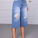 Essnce Jeans informales de mujer cortos y desgastados con bolsillos