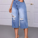 Essnce Jeans informales de mujer cortos y desgastados con bolsillos