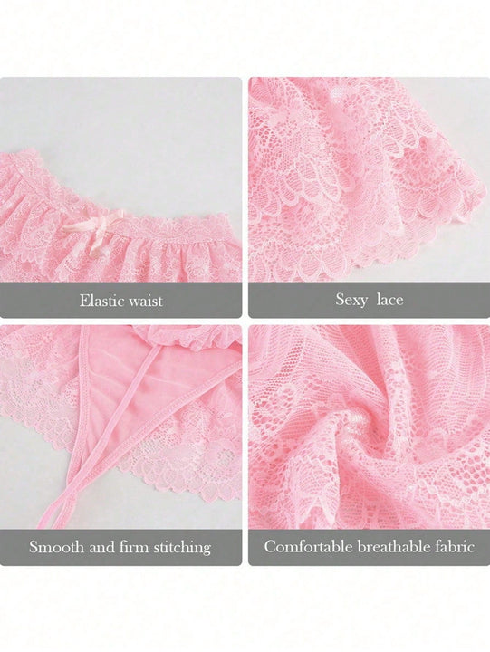 1 pieza Triangulo tentador Encaje Lenceria femenina sexy Tangas